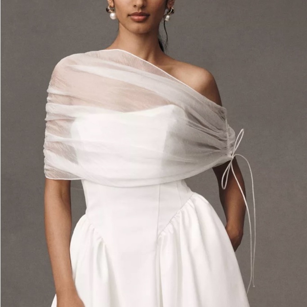 BHLDN Sheer White Wrap